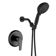 Wall Mounted Round High Pressure Single Handle 10-Spray Hand Shower with Valve wall-mounted-round-high-pressure-single-handle-10-spray-hand-shower-with-valve Matte Black / Brass & SUS304 & ABS / 6.3*6.3*9.45 inches