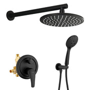 Wall Mounted Shower System Set with 9" Rain Shower head and 5-Setting High Pressure Handheld Shower shamanda-wall-mounted-shower-system-matte-black Matte Black / 9" shower head / Brass & ABS