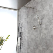 Wall Mounted Shower System Set with 9" Rain Shower head and 5-Setting High Pressure Handheld Shower shamanda-wall-mounted-shower-system-matte-black 