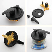Wall Mounted Shower System Set with 9" Rain Shower head and 5-Setting High Pressure Handheld Shower shamanda-wall-mounted-shower-system-matte-black 