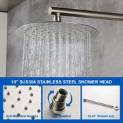 Wall Mounted Shower System Set with 9" Rain Shower head and 5-Setting High Pressure Handheld Shower shamanda-wall-mounted-shower-system-matte-black 