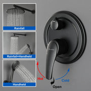 Wall Mounted Shower System Set with 9" Rain Shower head and 5-Setting High Pressure Handheld Shower shamanda-wall-mounted-shower-system-matte-black 
