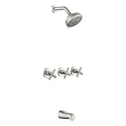Wall Mounted Three Cross Handles Tub and Shower Faucet Trim with 10-Setting Shower Head wall-mounted-three-cross-handles-tub-and-shower-faucet-trim-with-10-setting-shower-head 