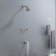 Wall Mounted Three Cross Handles Tub and Shower Faucet Trim with 10-Setting Shower Head wall-mounted-three-cross-handles-tub-and-shower-faucet-trim-with-10-setting-shower-head 