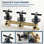 Wall Mounted Three Cross Handles Tub and Shower Faucet Trim with 10-Setting Shower Head wall-mounted-three-cross-handles-tub-and-shower-faucet-trim-with-10-setting-shower-head 