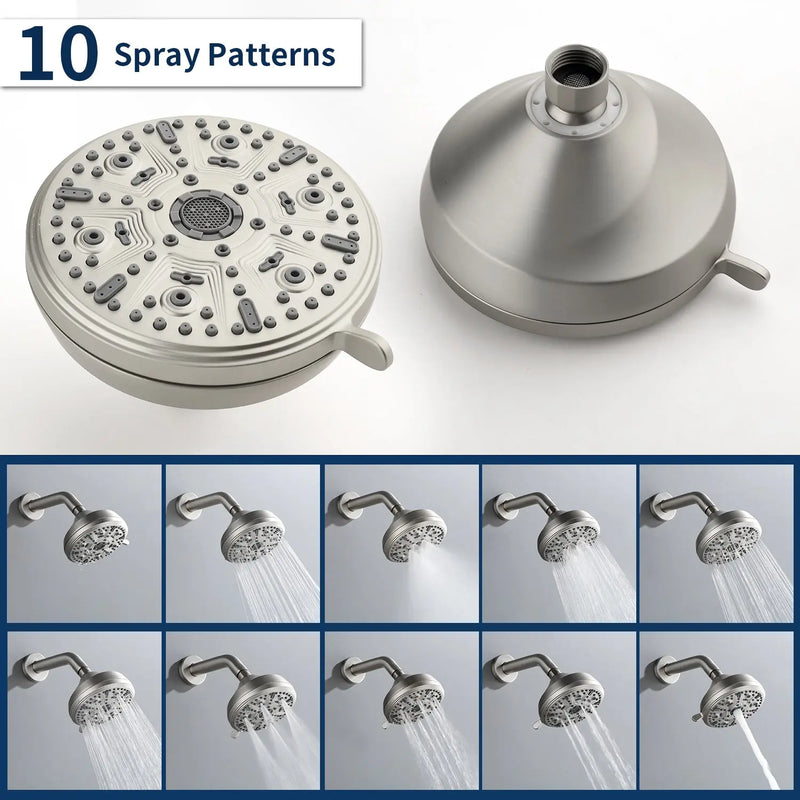 Wall Mounted Three Cross Handles Tub and Shower Faucet Trim with 10-Setting Shower Head wall-mounted-three-cross-handles-tub-and-shower-faucet-trim-with-10-setting-shower-head 