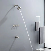 Wall Mounted Three Cross Handles Tub and Shower Faucet Trim with 10-Setting Shower Head wall-mounted-three-cross-handles-tub-and-shower-faucet-trim-with-10-setting-shower-head 