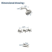 Wall Mounted Three Cross Handles Tub and Shower Faucet Trim with 10-Setting Shower Head wall-mounted-three-cross-handles-tub-and-shower-faucet-trim-with-10-setting-shower-head 