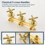 Wall Mounted Three Cross Handles Tub and Shower Faucet Trim with 10-Setting Shower Head wall-mounted-three-cross-handles-tub-and-shower-faucet-trim-with-10-setting-shower-head 