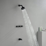 Wall Mounted Three Cross Handles Tub and Shower Faucet Trim with 10-Setting Shower Head wall-mounted-three-cross-handles-tub-and-shower-faucet-trim-with-10-setting-shower-head 