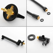 Wall Mounted bathtub faucet with 180 Degree Swivel Spout & 7 mode Handheld shower - Brushed Gold, Bruhsed Nickel, Matte Black modern-waterfall-spout-wall-mountedwith-handheld-shower 