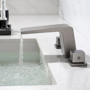 Waterfall Bathroom Faucet 3 Hole, 2 Square Handle Modern Widespread Rv Lavatory Sink Faucet with cUPC Water Supply Lines, Solid Brass, waterfall-bathroom-faucet-3-hole-2-square-handle-modern-widespread-rv-lavatory-sink-faucet-with-cupc-water-supply-lines-solid-brass 
