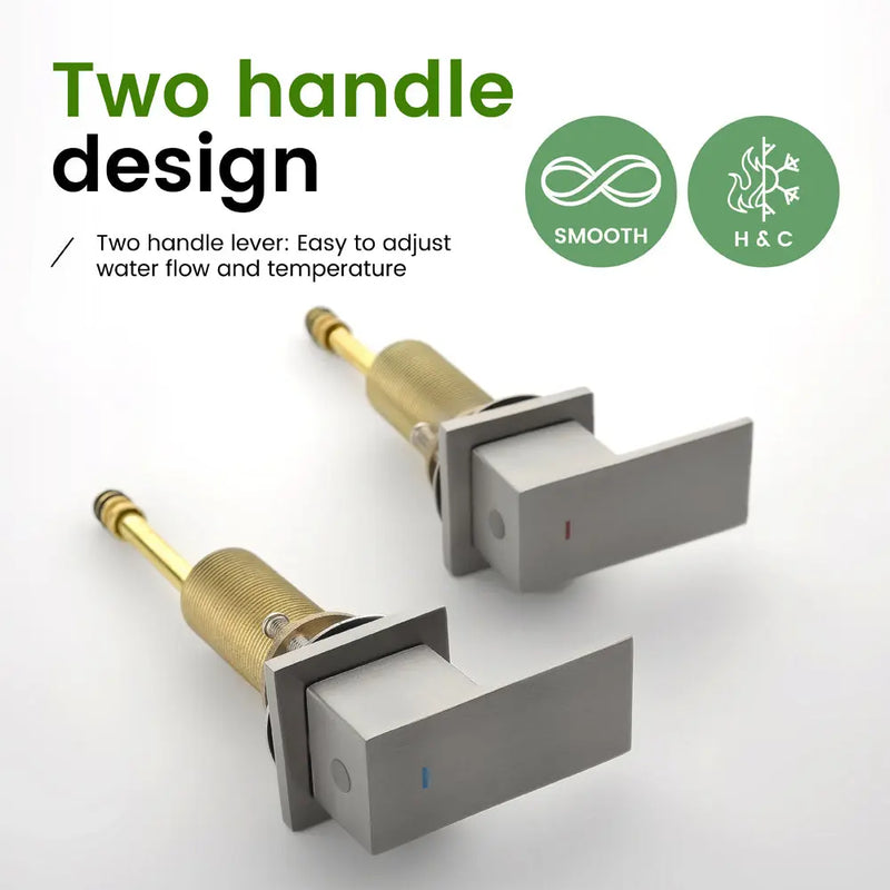 Waterfall Bathroom Faucet 3 Holes Widespread Bathroom Sink Faucet | Two Handles Lavatory Vanity Sink Faucets with Pop-up Drain Assembly & Supply Lines waterfall-bathroom-faucet-3-holes-widespread-bathroom-sink-faucet-two-handles-lavatory-vanity-sink-faucets-with-pop-up-drain-assembly-supply-lines 