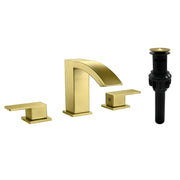 Waterfall Bathroom Faucet 3 Holes Widespread Bathroom Sink Faucet | Two Handles Lavatory Vanity Sink Faucets with Pop-up Drain Assembly & Supply Lines waterfall-bathroom-faucet-3-holes-widespread-bathroom-sink-faucet-two-handles-lavatory-vanity-sink-faucets-with-pop-up-drain-assembly-supply-lines 