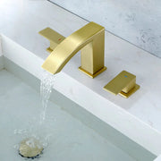 Waterfall Bathroom Faucet 3 Holes Widespread Bathroom Sink Faucet | Two Handles Lavatory Vanity Sink Faucets with Pop-up Drain Assembly & Supply Lines waterfall-bathroom-faucet-3-holes-widespread-bathroom-sink-faucet-two-handles-lavatory-vanity-sink-faucets-with-pop-up-drain-assembly-supply-lines 