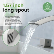 Waterfall Bathroom Faucet 3 Holes Widespread Bathroom Sink Faucet | Two Handles Lavatory Vanity Sink Faucets with Pop-up Drain Assembly & Supply Lines waterfall-bathroom-faucet-3-holes-widespread-bathroom-sink-faucet-two-handles-lavatory-vanity-sink-faucets-with-pop-up-drain-assembly-supply-lines 