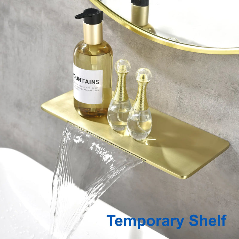 Waterfall Bathroom Faucet， Mounted Bathroom Sink Faucet for Bathroom Rough-in Valve Body and Trim Included waterfall-bathroom-faucet-mounted-bathroom-sink-faucet-for-bathroom-rough-in-valve-body-and-trim-included 