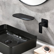 Waterfall Bathroom Sink Faucet 1- Handle Wall Mount Lavatory Faucet Mixer Tap Solid Brass matte-black-waterfall-bathroom-sink-faucet-1-handle-wall-mount-lavatory-faucet-mixer-tap-solid-brass Black / Brass / 12.9 x 8 x 3.7inches