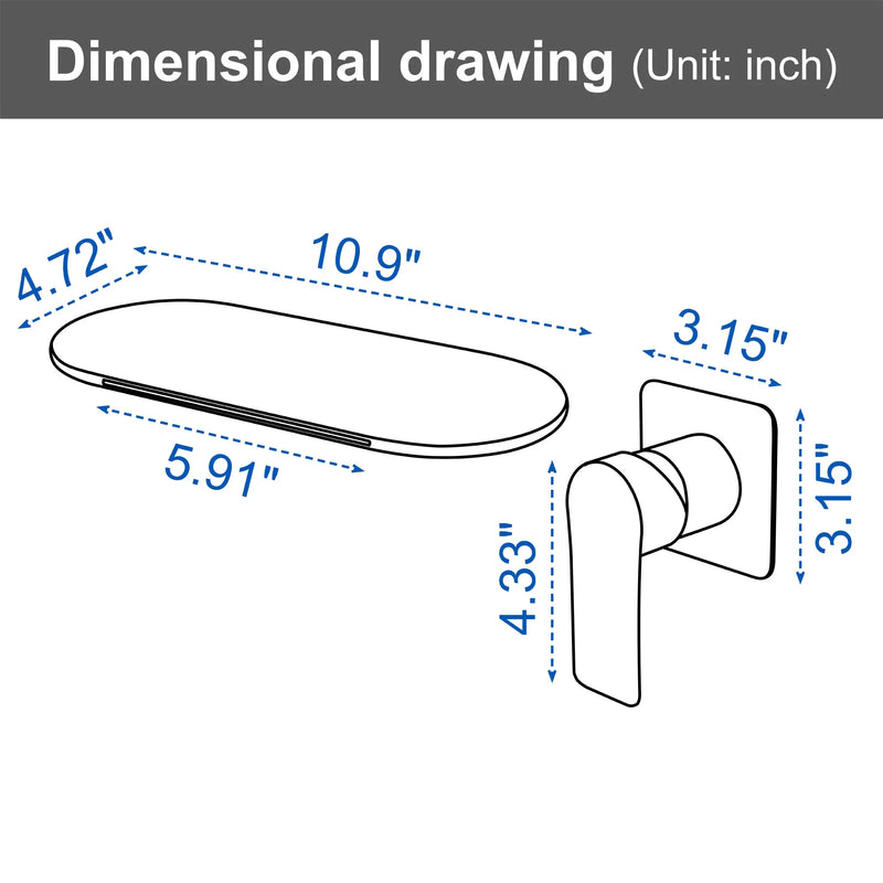 Waterfall Bathroom Sink Faucet 1- Handle Wall Mount Lavatory Faucet Mixer Tap Solid Brass matte-black-waterfall-bathroom-sink-faucet-1-handle-wall-mount-lavatory-faucet-mixer-tap-solid-brass 