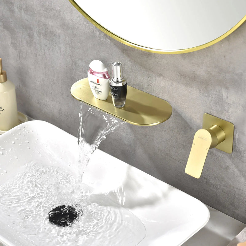 Waterfall Bathroom Sink Faucet 1- Handle Wall Mount Lavatory Faucet Mixer Tap Solid Brass matte-black-waterfall-bathroom-sink-faucet-1-handle-wall-mount-lavatory-faucet-mixer-tap-solid-brass 