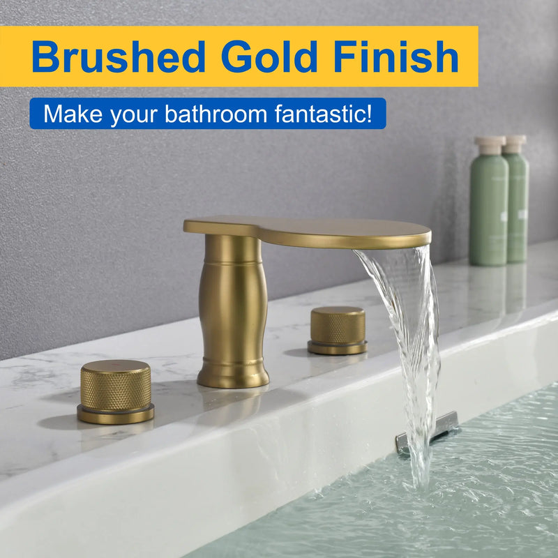 Waterfall Bathroom Tub Filler, Bathtub Faucet 3 Holes, Deck Mount Roman Tub Faucet waterfall-bathroom-tub-filler-bathtub-faucet-3-holes-deck-mount-roman-tub-faucet 