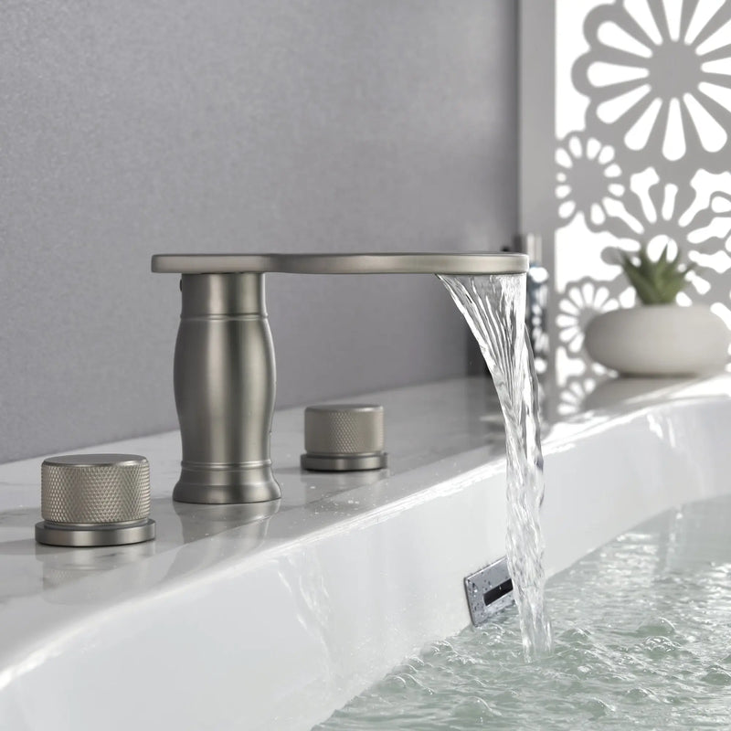 Waterfall Bathroom Tub Filler, Bathtub Faucet 3 Holes, Deck Mount Roman Tub Faucet waterfall-bathroom-tub-filler-bathtub-faucet-3-holes-deck-mount-roman-tub-faucet 
