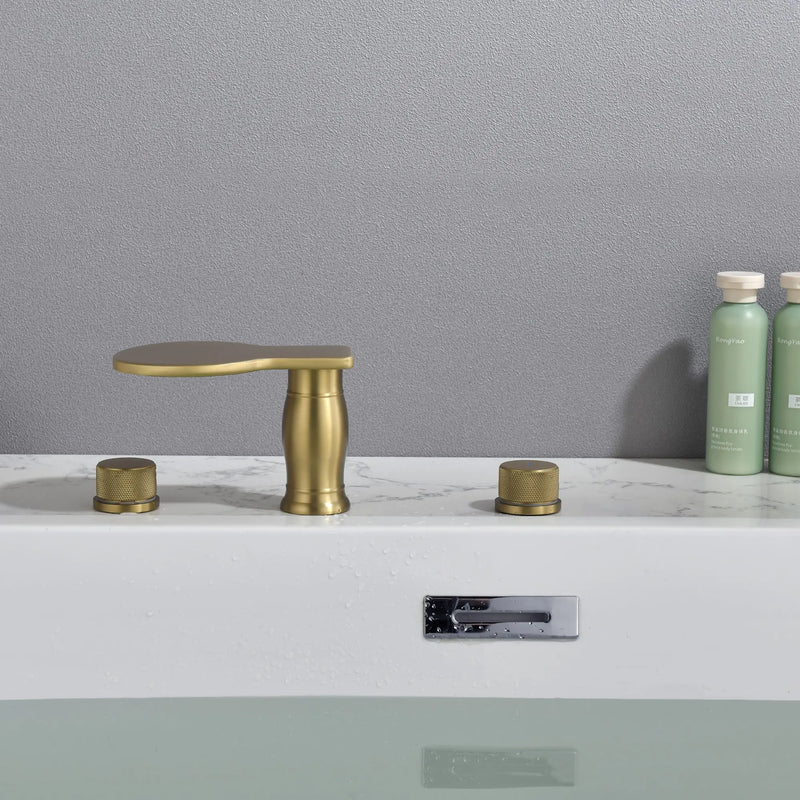 Waterfall Bathroom Tub Filler, Bathtub Faucet 3 Holes, Deck Mount Roman Tub Faucet waterfall-bathroom-tub-filler-bathtub-faucet-3-holes-deck-mount-roman-tub-faucet 
