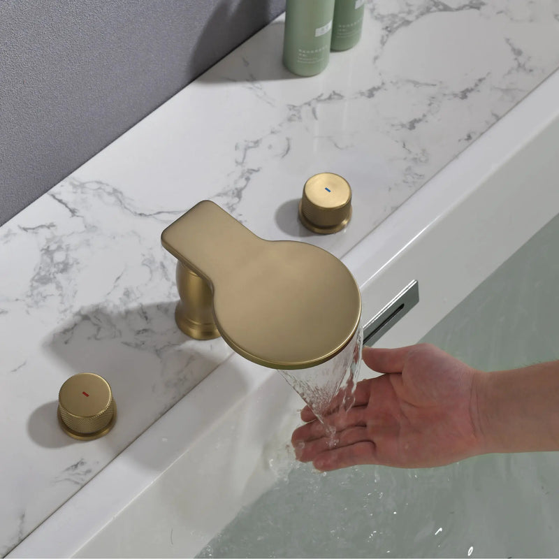 Waterfall Bathroom Tub Filler, Bathtub Faucet 3 Holes, Deck Mount Roman Tub Faucet waterfall-bathroom-tub-filler-bathtub-faucet-3-holes-deck-mount-roman-tub-faucet 