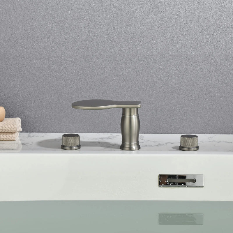 Waterfall Bathroom Tub Filler, Bathtub Faucet 3 Holes, Deck Mount Roman Tub Faucet waterfall-bathroom-tub-filler-bathtub-faucet-3-holes-deck-mount-roman-tub-faucet 