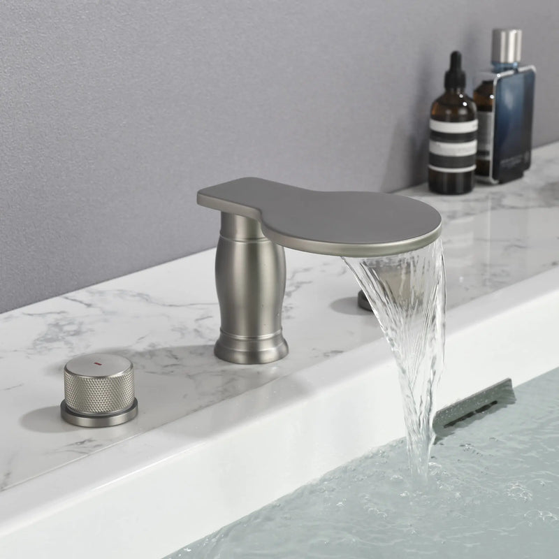 Waterfall Bathroom Tub Filler, Bathtub Faucet 3 Holes, Deck Mount Roman Tub Faucet waterfall-bathroom-tub-filler-bathtub-faucet-3-holes-deck-mount-roman-tub-faucet 