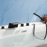Waterfall Bathtub Faucet, Five Hole Deck Mounted Roman Bath Tub Faucet Mixer with Hand Shower waterfall-bathtub-faucet-five-hole-deck-mounted-roman-bath-tub-faucet-mixer-with-hand-shower 