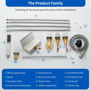 Waterfall Bathtub Faucet, Five Hole Deck Mounted Roman Bath Tub Faucet Mixer with Hand Shower waterfall-bathtub-faucet-five-hole-deck-mounted-roman-bath-tub-faucet-mixer-with-hand-shower 