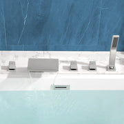 Waterfall Bathtub Faucet, Five Hole Deck Mounted Roman Bath Tub Faucet Mixer with Hand Shower waterfall-bathtub-faucet-five-hole-deck-mounted-roman-bath-tub-faucet-mixer-with-hand-shower 
