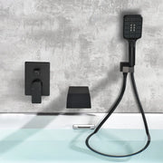 Waterfall Bathtub Faucet with Sprayer Wall Mounted Single Handle Brass Tub Filler - Matte Black, Bruhsed Nickel, Brushed Gold waterfall-bathtub-faucet-with-sprayer-wall-mounted-single-handle-brass-tub-filler-matte-black-bruhsed-nickel-brushed-gold 
