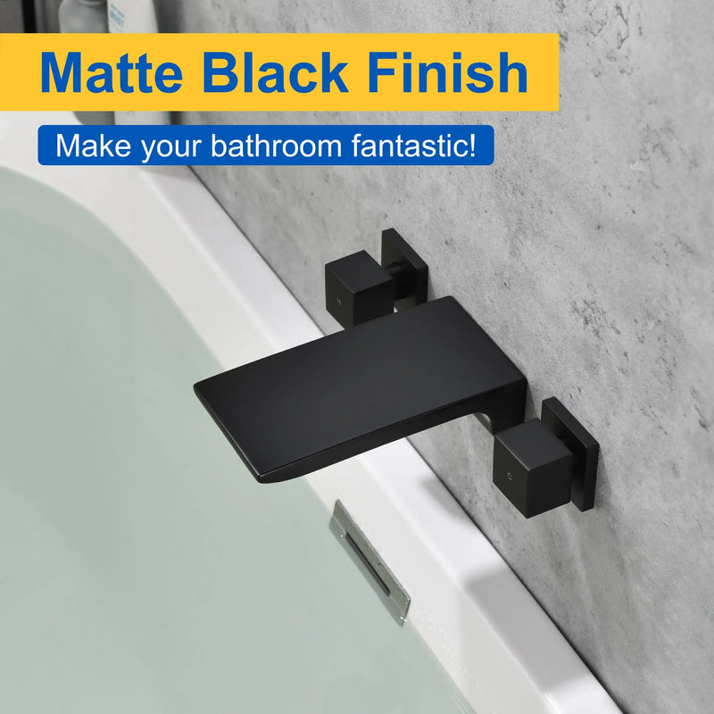 Waterfall Faucet Wall Mount,2 Handles Bathroom Waterfall Tub Faucet, Wall Mount Bathtub Filler waterfall-faucet-wall-mount-2-handles-bathroom-waterfall-tub-faucet-wall-mount-bathtub-filler 