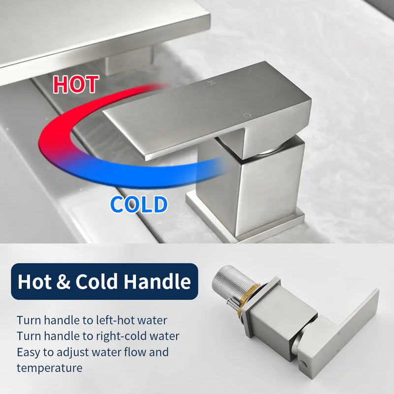 Waterfall Roman Tub Faucet Single-Handle 4 Hole Deck Mounted Tub Filler with Shower Diverter Solid Brass 4-hole-single-handle-roman-tub-faucet-with-shower-diverter-solid-brass 
