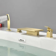 Waterfall Roman Tub Faucet Single-Handle 4 Hole Deck Mounted Tub Filler with Shower Diverter Solid Brass 4-hole-single-handle-roman-tub-faucet-with-shower-diverter-solid-brass 
