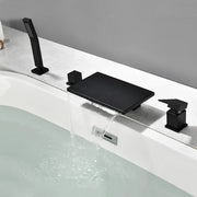 Waterfall Roman Tub Faucet Single-Handle 4 Hole Deck Mounted Tub Filler with Shower Diverter Solid Brass 4-hole-single-handle-roman-tub-faucet-with-shower-diverter-solid-brass 