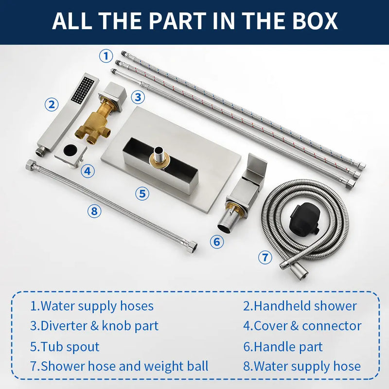 Waterfall Roman Tub Faucet Single-Handle 4 Hole Deck Mounted Tub Filler with Shower Diverter Solid Brass 4-hole-single-handle-roman-tub-faucet-with-shower-diverter-solid-brass 