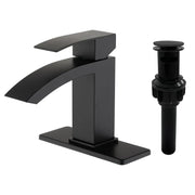 Waterfall Single Hole Bathroom Faucets with Pop-Up Drain Deck Mount Single-Handle Basin Mixer Faucet, 1.2GPM - Brushed Gold, Brushed Nickel, Matte Black single-hole-basin-faucet-1-2gpm-pop-up-drain Matte Black / SUS304 / 13.2*11.2*3.5 inches