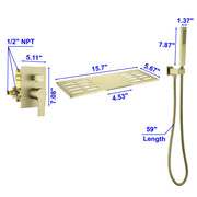 Waterfall Spout Wall Mounted Roman Tub Faucet with Handheld shower Modern Single Handle Tub Filler Solid Brass waterfall-spout-wall-mounted-roman-tub-faucet-with-handheld-shower-modern-single-handle-tub-filler-solid-brass 