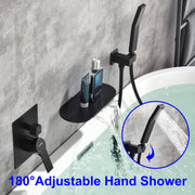 Waterfall Spout Wall Mounted Roman Tub Faucet with Handheld shower Modern Single Handle Tub Filler Solid Brass waterfall-spout-wall-mounted-roman-tub-faucet-with-handheld-shower-modern-single-handle-tub-filler-solid-brass-in-black 