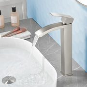 Waterfall Tall Bathroom Faucet Stainless Steel Single Handle Single Hole Vessel Sink Faucet with Drain Pop Up waterfall-single-handle-single-hole-tall-bathroom-faucet-with-drain-pop-up 
