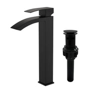 Waterfall Tall Bathroom Faucet Stainless Steel Single Handle Single Hole Vessel Sink Faucet with Drain Pop Up waterfall-single-handle-single-hole-tall-bathroom-faucet-with-drain-pop-up Matte Black / SUS304 / 16.5*10.6*3.5 inches