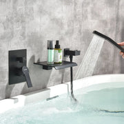 Waterfall Tub Faucet Wall Mount Roman Tub Filler waterfall-tub-faucet-wall-mount-roman-tub-filler-brushed-gold-single-handle-brass-bathroom-bathtub-faucet-with-hand-shower 