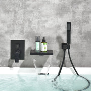 Waterfall Tub Faucet Wall Mount Roman Tub Filler waterfall-tub-faucet-wall-mount-roman-tub-filler-brushed-gold-single-handle-brass-bathroom-bathtub-faucet-with-hand-shower 