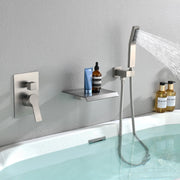 Waterfall Tub Faucet Wall Mount Roman Tub Filler waterfall-tub-faucet-wall-mount-roman-tub-filler-brushed-gold-single-handle-brass-bathroom-bathtub-faucet-with-hand-shower 
