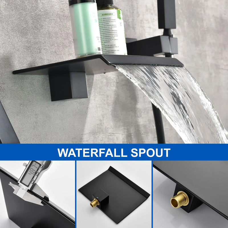 Waterfall Tub Faucet Wall Mount Roman Tub Filler waterfall-tub-faucet-wall-mount-roman-tub-filler-brushed-gold-single-handle-brass-bathroom-bathtub-faucet-with-hand-shower 