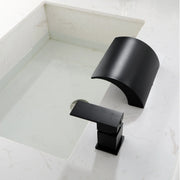 Waterfall Tub Filler Deck Mount, 2 Hole Roman Bathtub Faucet, Single Handle Brass Body Bathroom Faucet waterfall-tub-filler-deck-mount-2-hole-roman-bathtub-faucet 