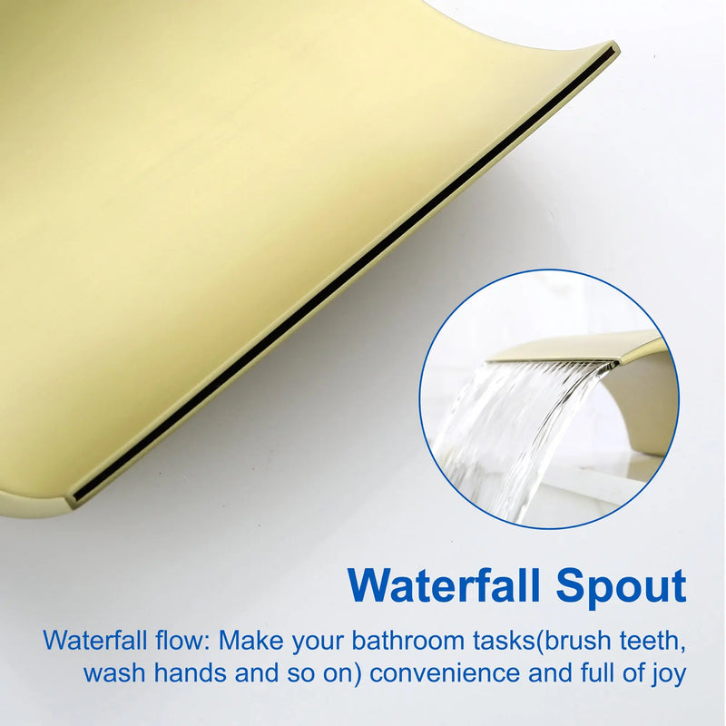Waterfall Tub Filler Deck Mount, 2 Hole Roman Bathtub Faucet, Single Handle Brass Body Bathroom Faucet waterfall-tub-filler-deck-mount-2-hole-roman-bathtub-faucet 